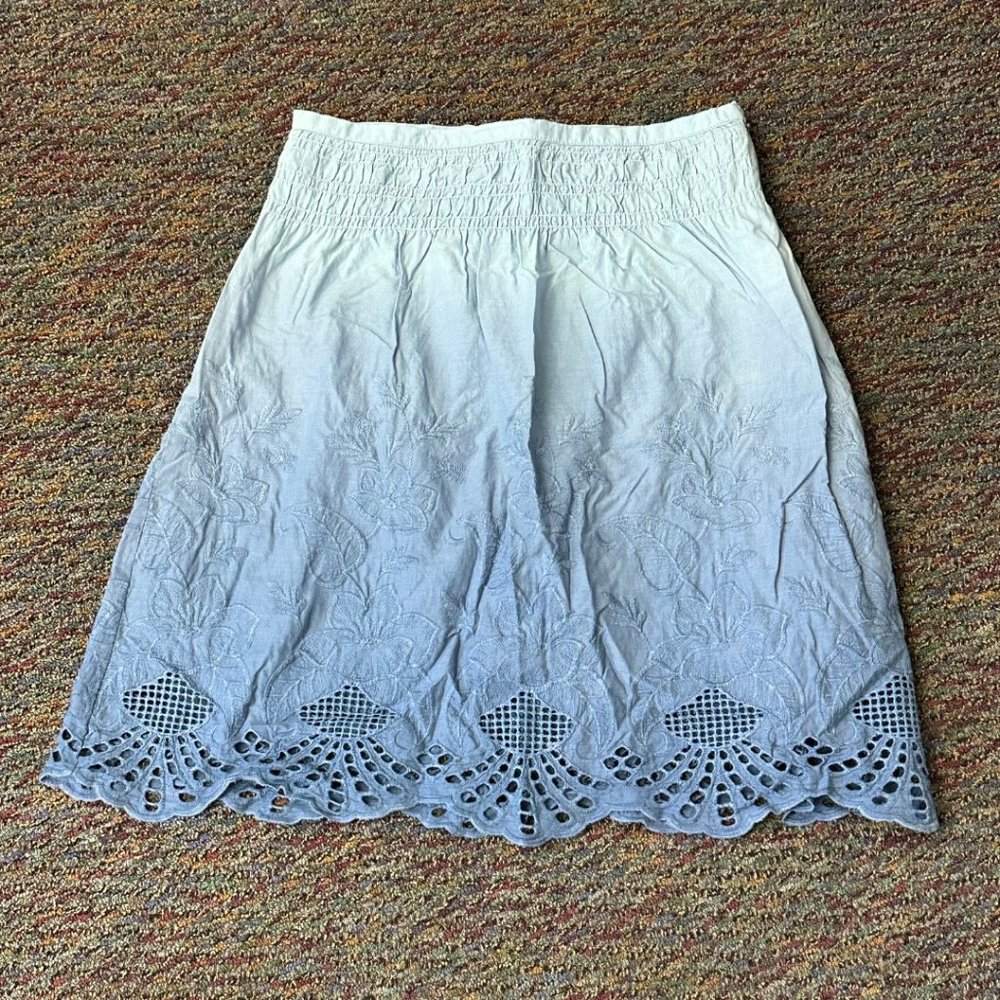 EUC Sundance Ombre Blue Scalloped Hem Skirt, Size 4